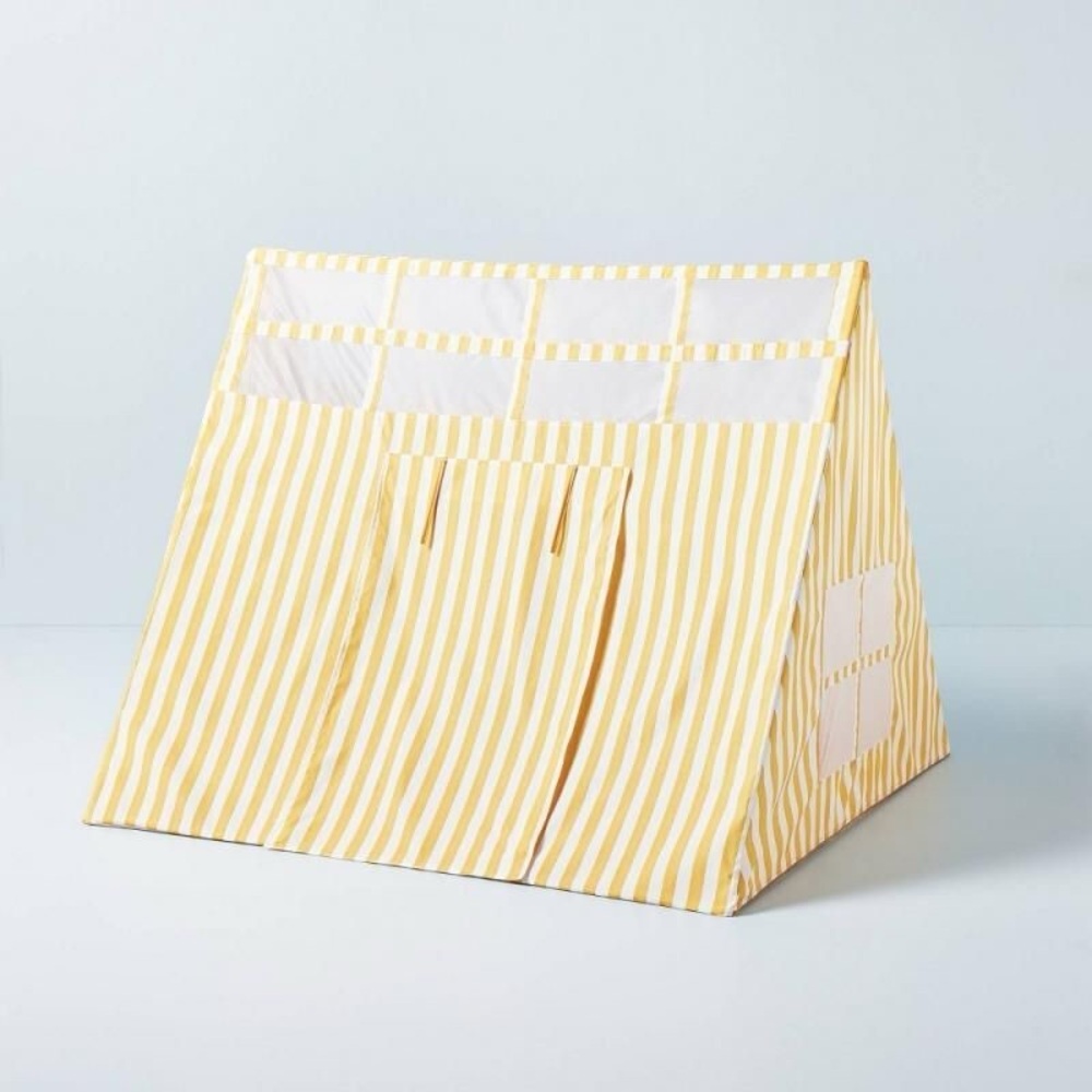 Yellow Striped Kids Play Tent